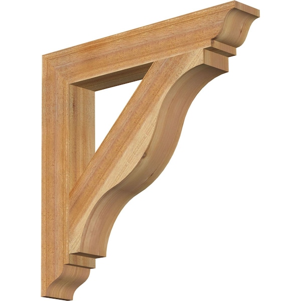 Ekena Millwork Funston Traditional Rough Sawn Bracket, Western Red Cedar, 4"W x 26"D x 26"H BKT04X26X26FST01RWR - main